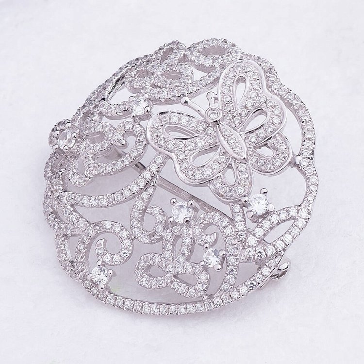 Серебряная брошь с бабочкой 16093 от ювелирного магазина Оникс - 3