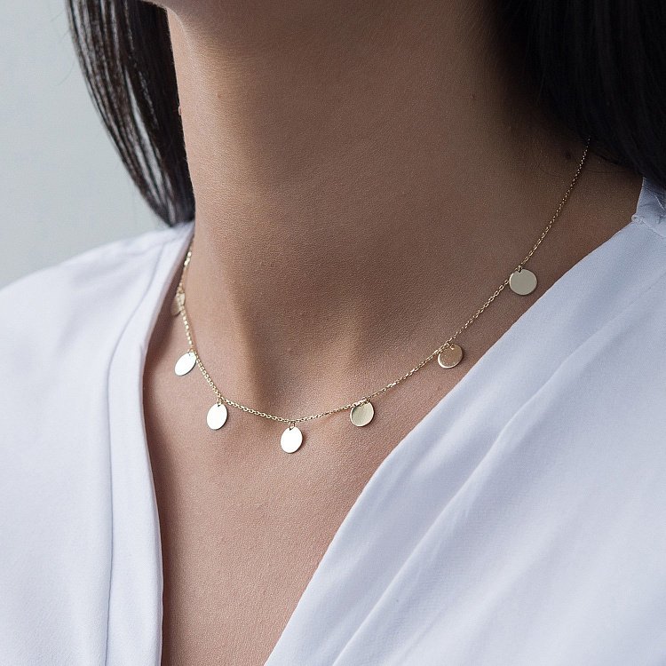 Золоте кольє з монетками кол01442 від ювелірного магазину Онікс - 8