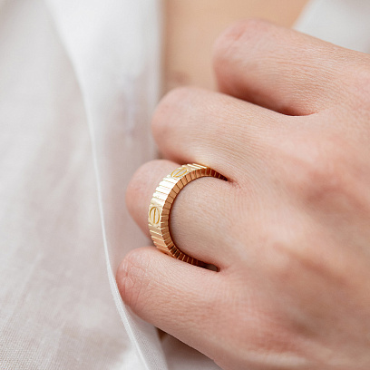 Кольцо "Love" в желтом золоте к08425 №2