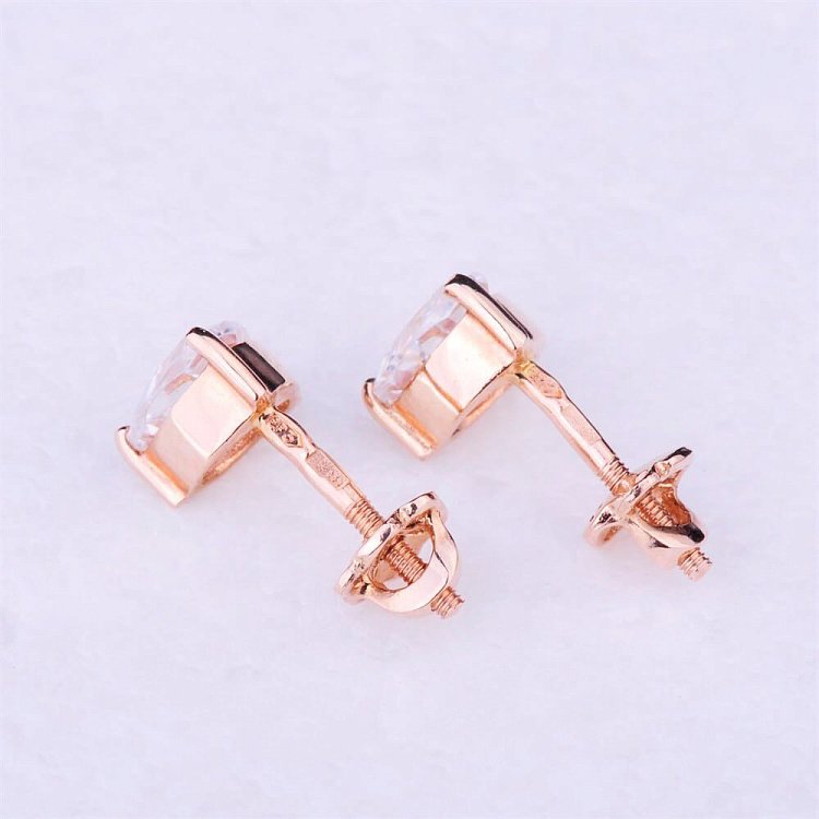 Сережки-пусети з фіанітами (6мм) с01230 від ювелірного магазину Онікс - 2