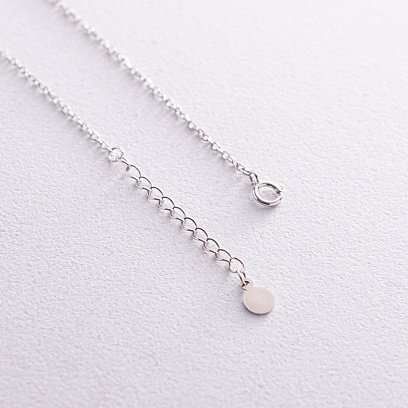 Срібне кольє "Сердечко" з фіанітом ?181253 №5