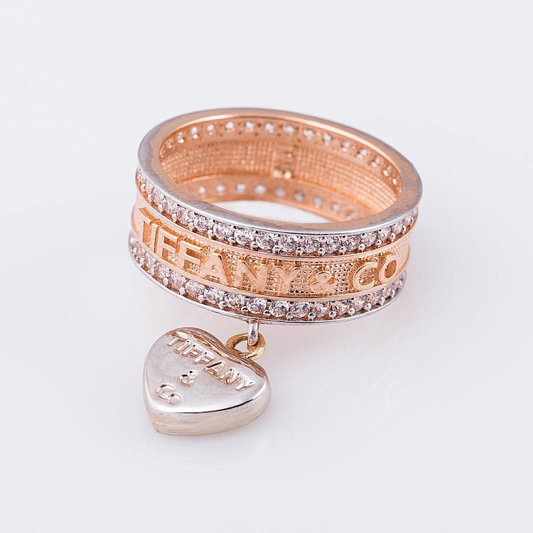 Ексклюзивна золота каблучка з фіанітами к04848 від ювелірного магазину Онікс - 2