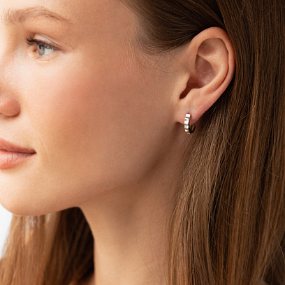 Сережки - кільця "Ruby" у білому золоті с09179 №2