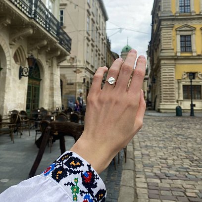 Серебряное кольцо "Моя Украина" 112647яу №9