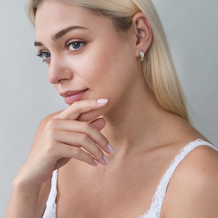 Золоті сережки-кільця без каменів с06442 від ювелірного магазину Онікс - 3