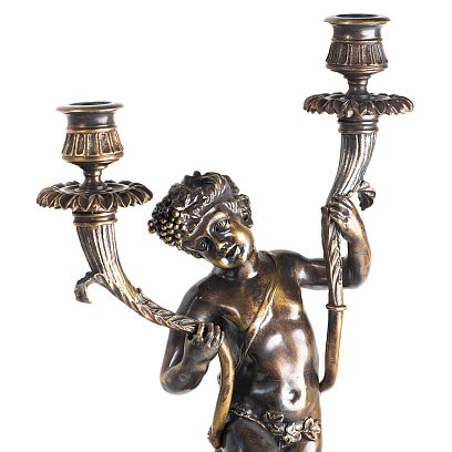 Бронзова фігура ручної роботи "Хлопчик з свічником" сер00070 №3