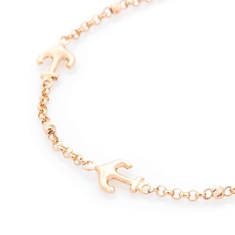 Золотий браслет "Якір" б03409 від ювелірного магазину Онікс - 2