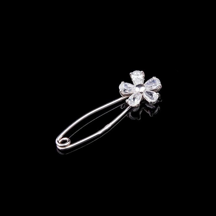 Срібна шпилька "Квіточка" з фіанітами 21025 від ювелірного магазину Онікс - 2