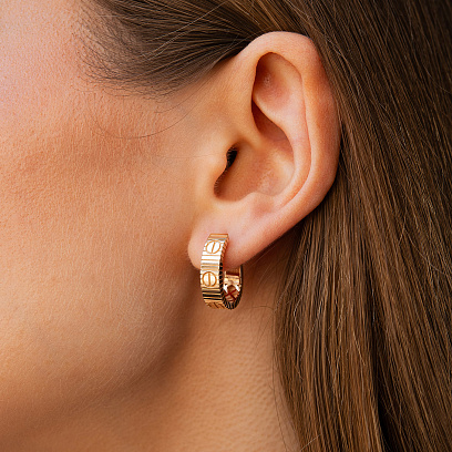 Сережки "Love" у червоному золоті с09646 №2