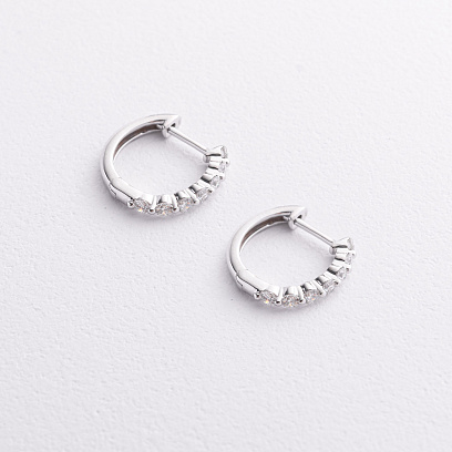 Золоті сережки - кільця з діамантами сб0609mi №2