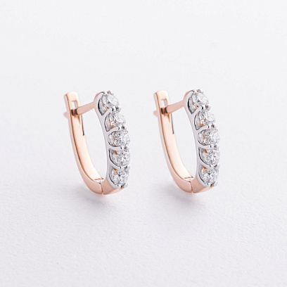 Золотые серьги с бриллиантами 22878аг