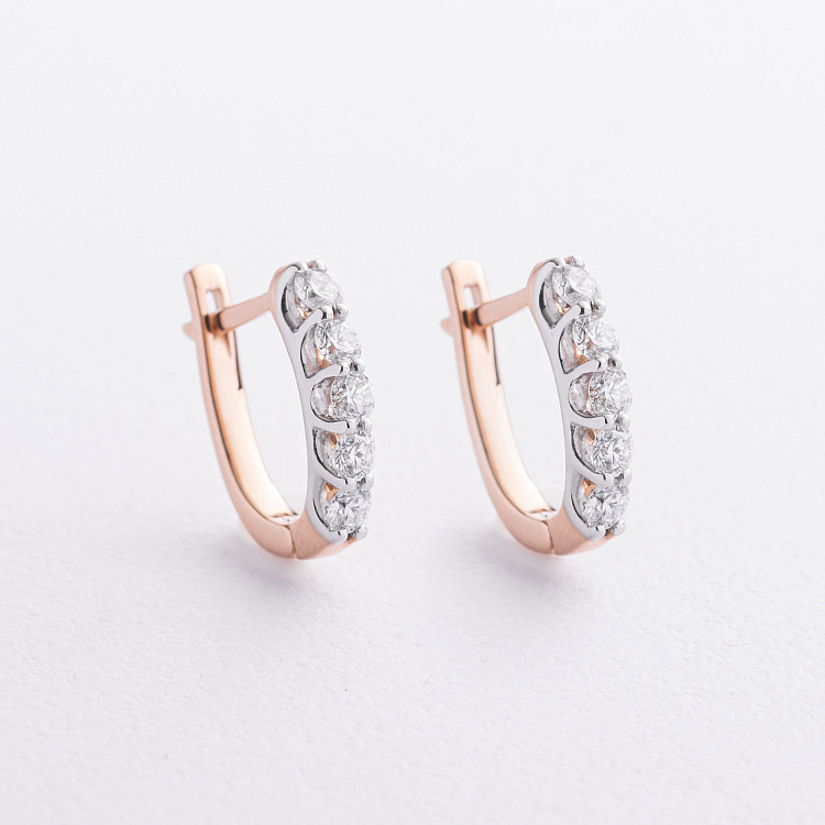 Золотые серьги с бриллиантами 22878аг от ювелирного магазина Оникс