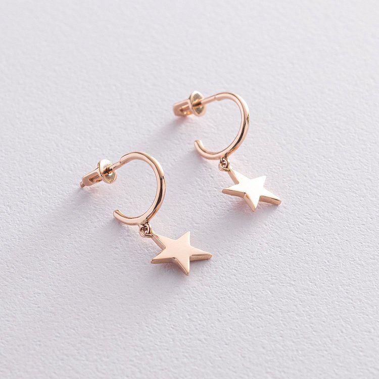 Золоті сережки - пусети "Зірочки" с07333 від ювелірного магазину Онікс - 3