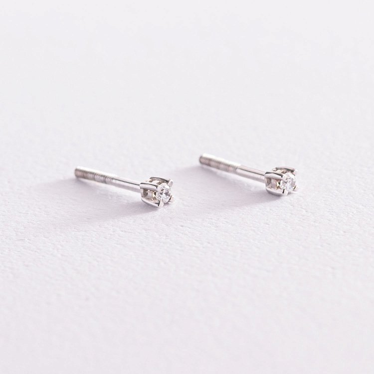 Золоті сережки - пус﻿ети з діамантами 102-10025 від ювелірного магазину Онікс - 2