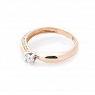 Золотое помолвочное кольцо с фианитами к05256 от ювелирного магазина Оникс - 1