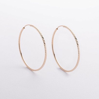 Серьги - кольца в желтом золоте (4.0 см) с07189