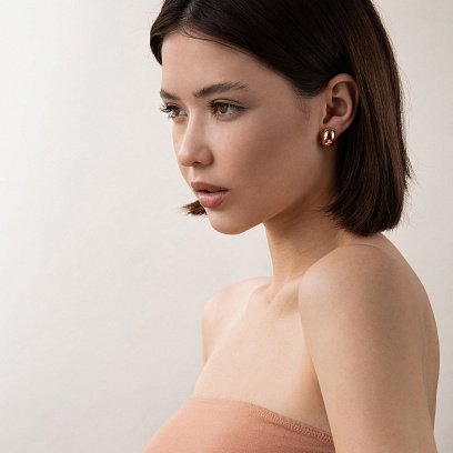 Серьги - кольца в красном золоте с07060 №7