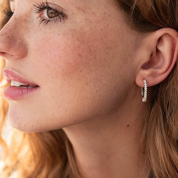 Срібні сережки (фіаніт) 12976 від ювелірного магазину Онікс - 1