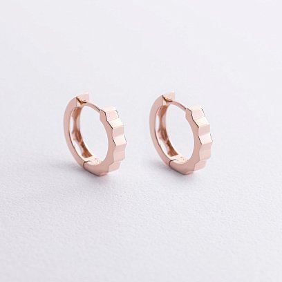 Серьги - кольца "Ruby" в красном золоте с09103