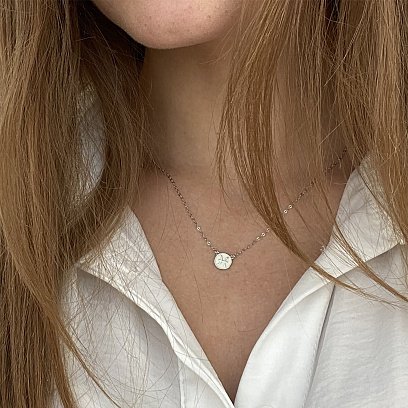 Серебряное колье "Знак зодиака Весы" 181052терези №2