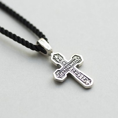 Срібний хрестик з розп'яттям 132478 №6