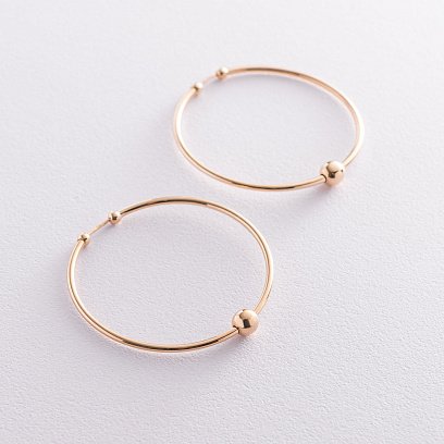 Серьги - кольца "Гармония" в желтом золоте с07326