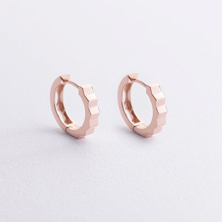 Серьги - кольца "Ruby" в красном золоте с09103 от ювелирного магазина Оникс