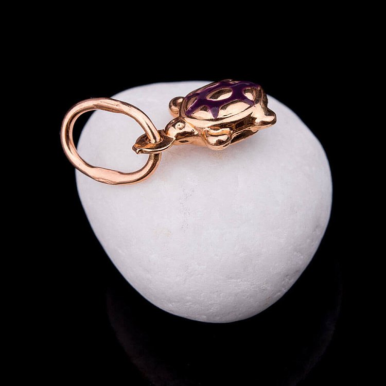 Детская золотая подвеска "Черепашка" (эмаль) п00876ч от ювелирного магазина Оникс - 2