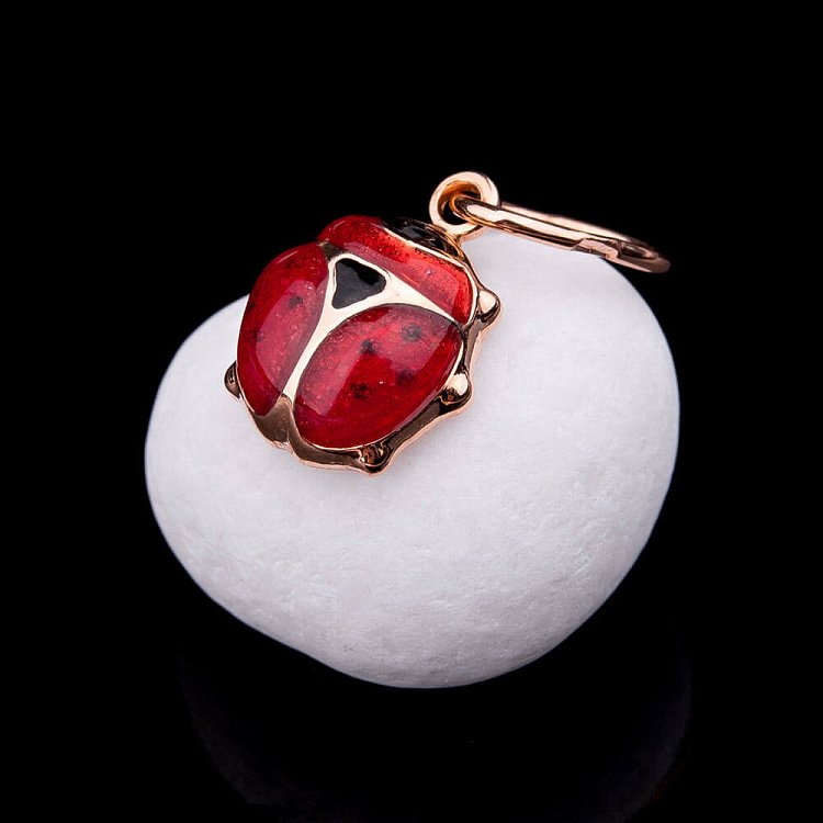 Детская золотая подвеска "Божья коровка" (эмаль) п01953 от ювелирного магазина Оникс - 2