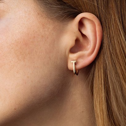 Серьги "Tina" в желтом золоте с08795 №2