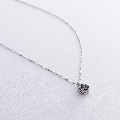 Кольє з чорними діамантами (біле золото) 729981121 №3