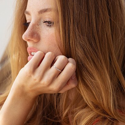 Каблучка "Astrid" у білому золоті (фіаніти) к07522 №6