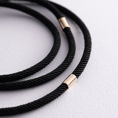 Шелковый шнурок с золотой застежкой 661ж №2