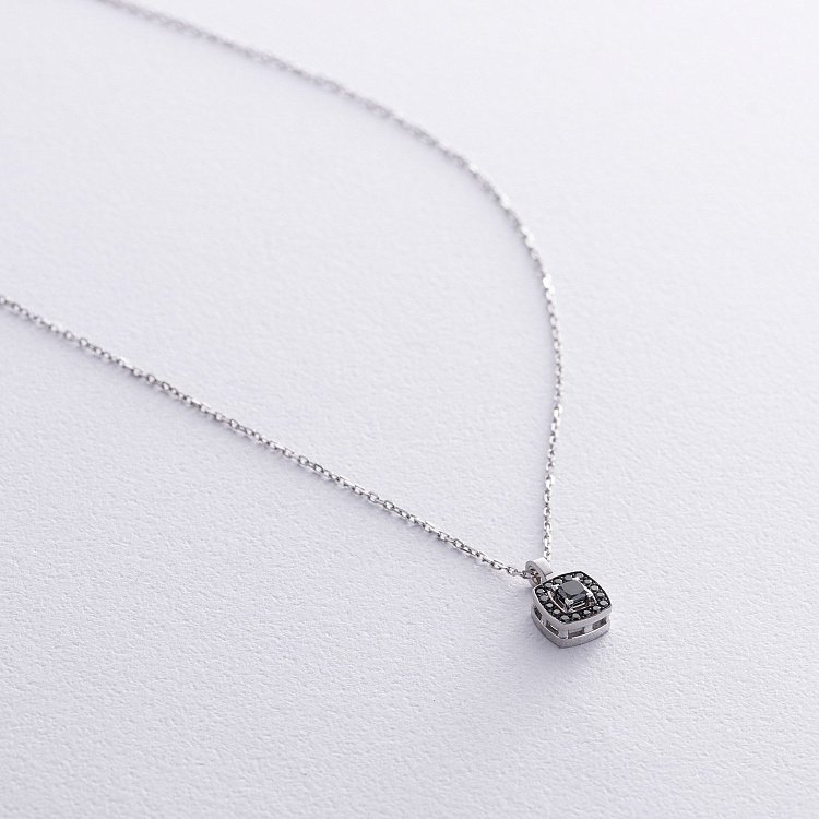 Кольє з чорними діамантами (біле золото) 729981121 від ювелірного магазину Онікс - 2