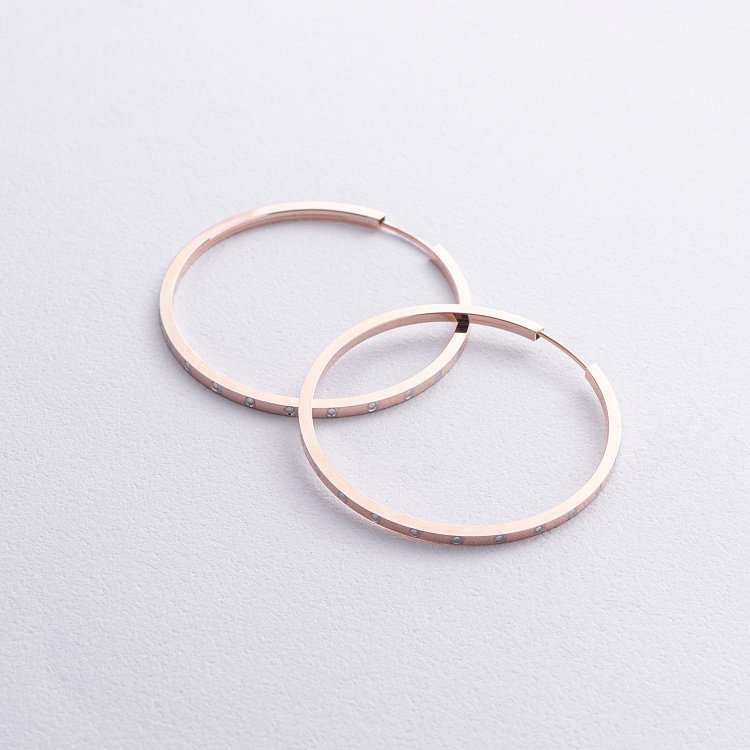 Сережки - кільця в червоному золоті с07411 від ювелірного магазину Онікс - 2