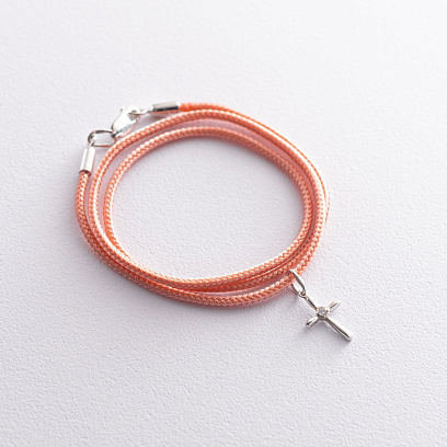 Серебряный крестик с фианитом 131506 №4