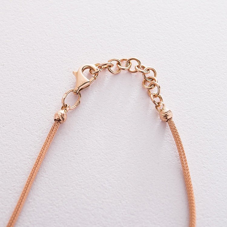 Золотое колье с фианитами кол01529 от ювелирного магазина Оникс - 2