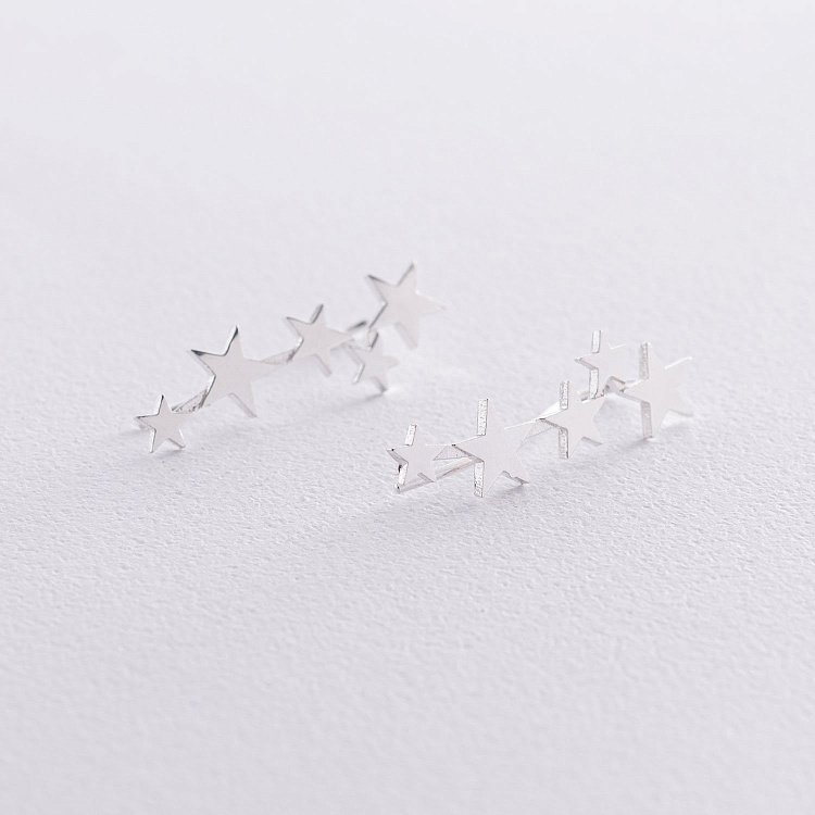 Сережки - клаймбери "Зірочки" в сріблі 122917 від ювелірного магазину Онікс - 2