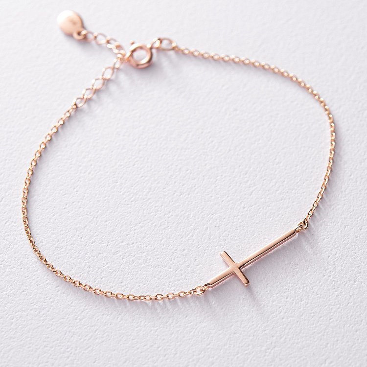 Браслет "Хрестик" у червоному золоті з2081 від ювелірного магазину Онікс - 6