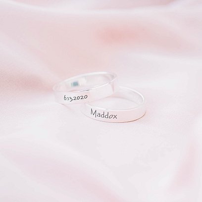 Серебряное кольцо с гравировкой 112565 №8