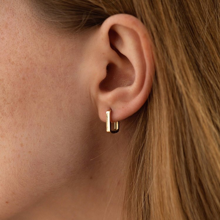 Прямокутні сережки "Lydia" (жовте золото) с08681 від ювелірного магазину Онікс - 1