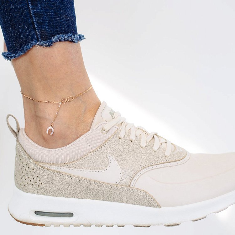 Золотий браслет на ногу "Підкова" (фіаніт) б03707 від ювелірного магазину Онікс - 3