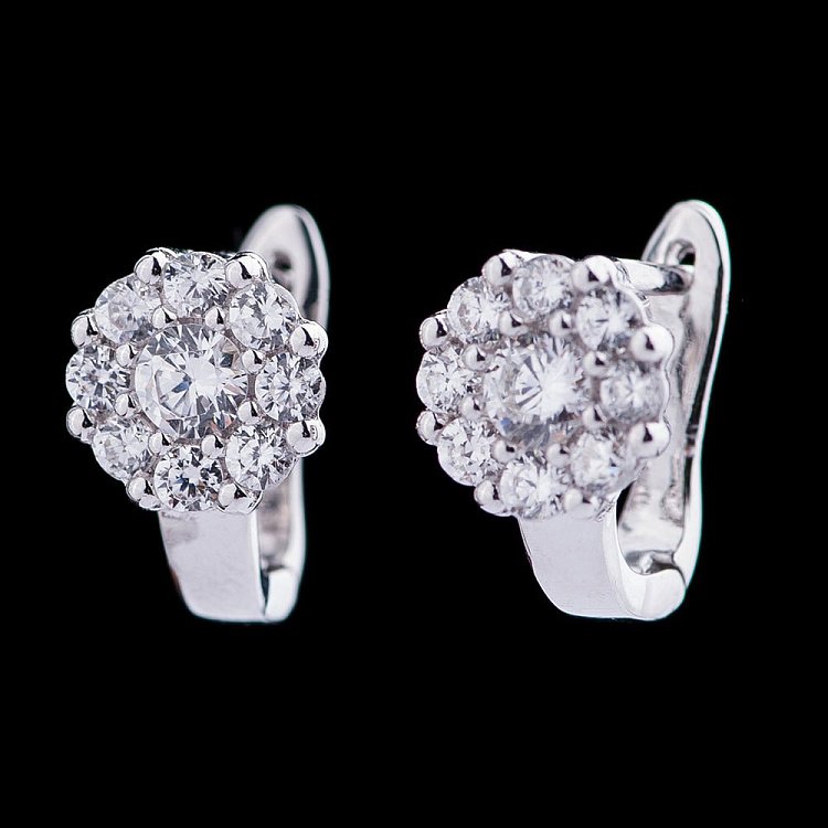 Серебряные серьги (фианиты) 121922 от ювелирного магазина Оникс - 2