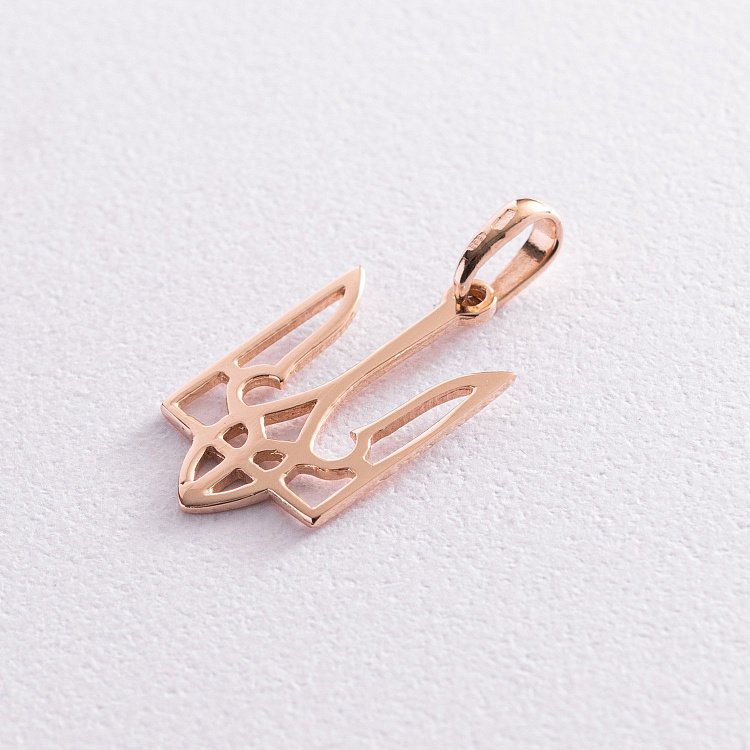 Золотая подвеска Герб Украины "Тризуб" п01789 от ювелирного магазина Оникс - 5