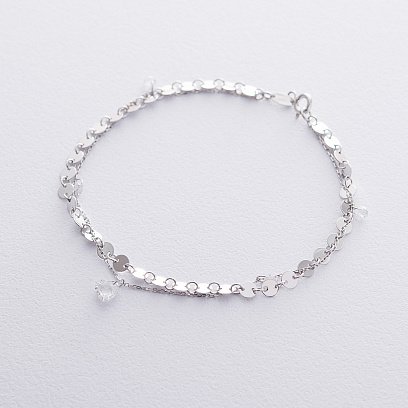 Двойной золотой браслет Монетки с фианитами б04290