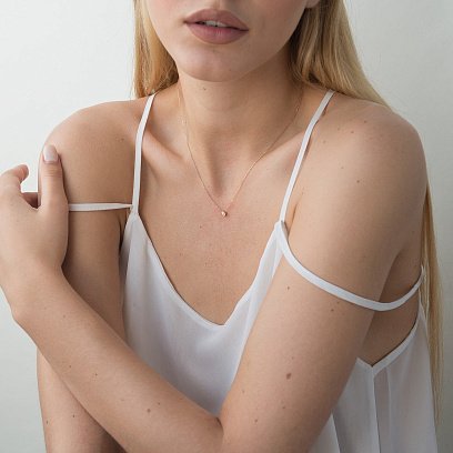 Золоте кольє з фіанітом кол00718 №2