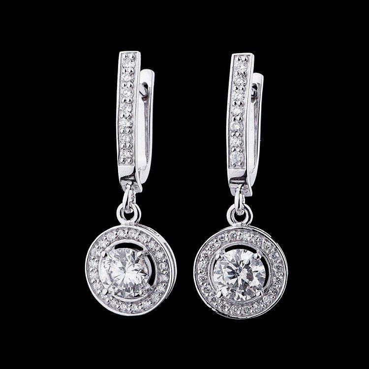 Золоті сережки з діамантами Е0466Пб від ювелірного магазину Онікс