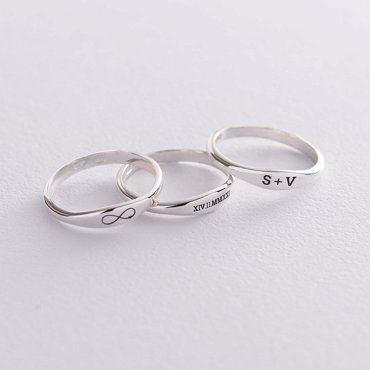 Срібна каблучка для гравіювання 112591 від ювелірного магазину Онікс