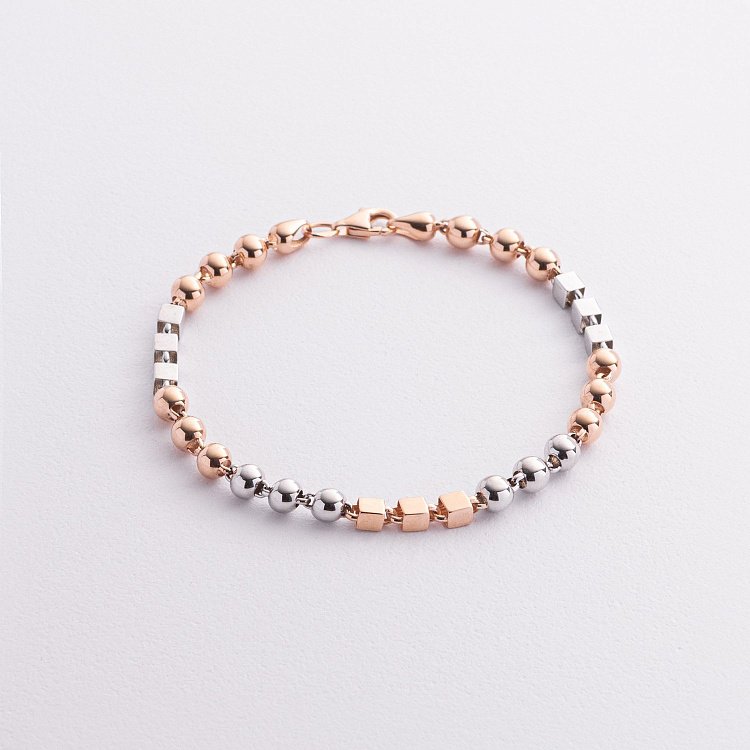 Золотой браслет "Кубики - шарики" б05104 от ювелирного магазина Оникс