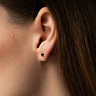 Золоті сережки - пусети з чорними діамантами сб0443y от ювелирного магазина Оникс - 8